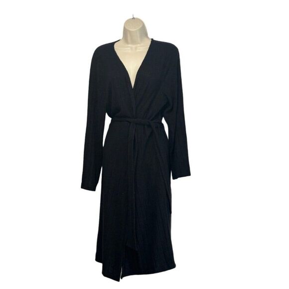 BP Women’s Knit Rib Robe In Black, - Picture 3 of 11